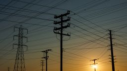 Electrical wires in Commerce, California, in August. The average price of electricity in America has increased 13% since 2022, according to the US Energy Information Administration.