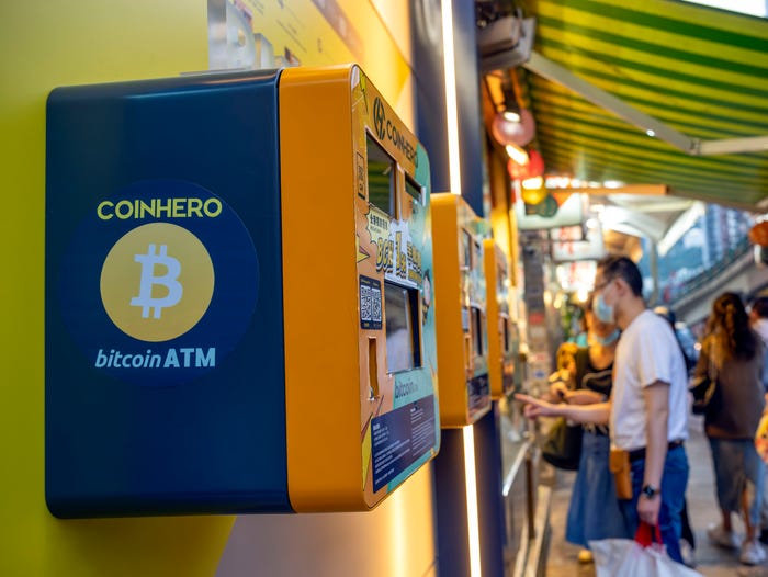 A bitcoin ATM machine.