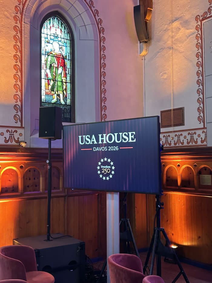 Inside the USA House during the World Economic Forum annual meeting.