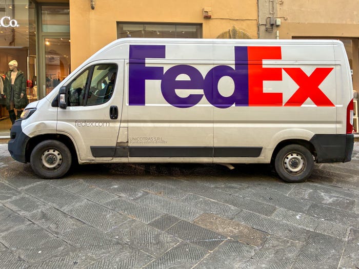 FedEx van on the street.