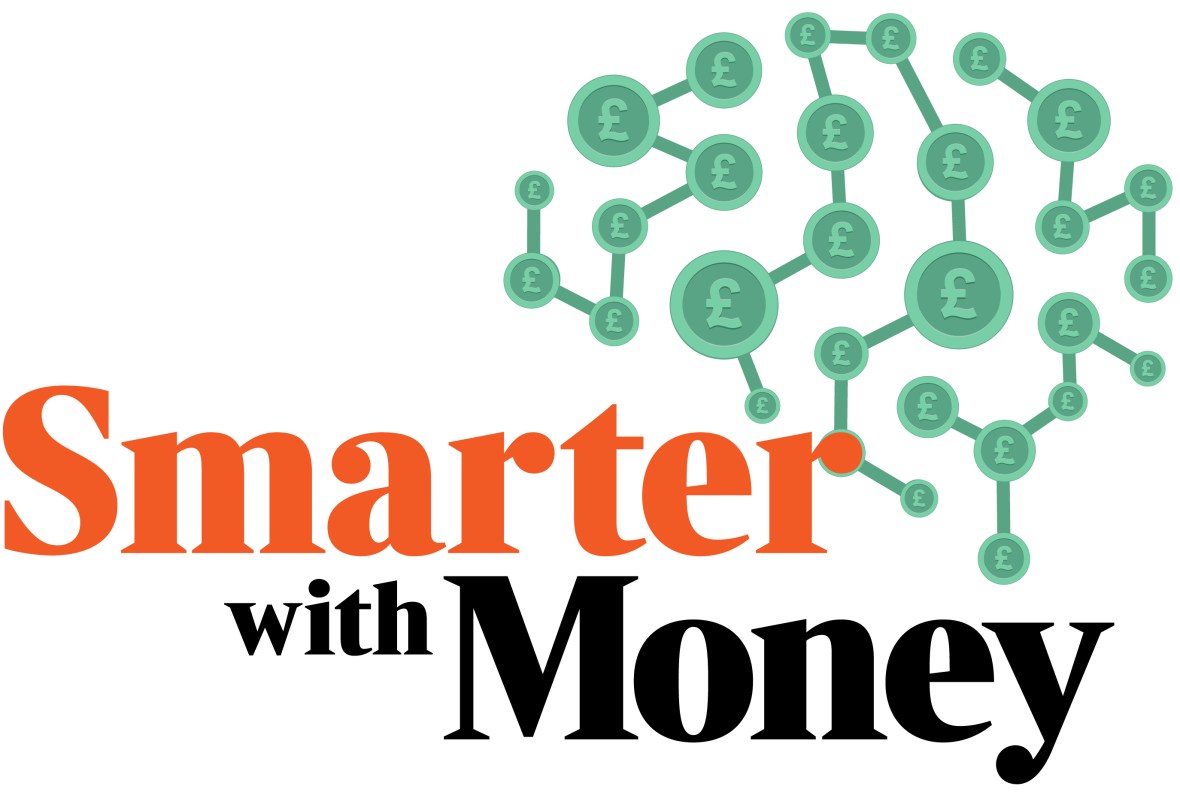 Illustration of the Smarter with Money logo, featuring a network of connected pound signs resembling a brain.