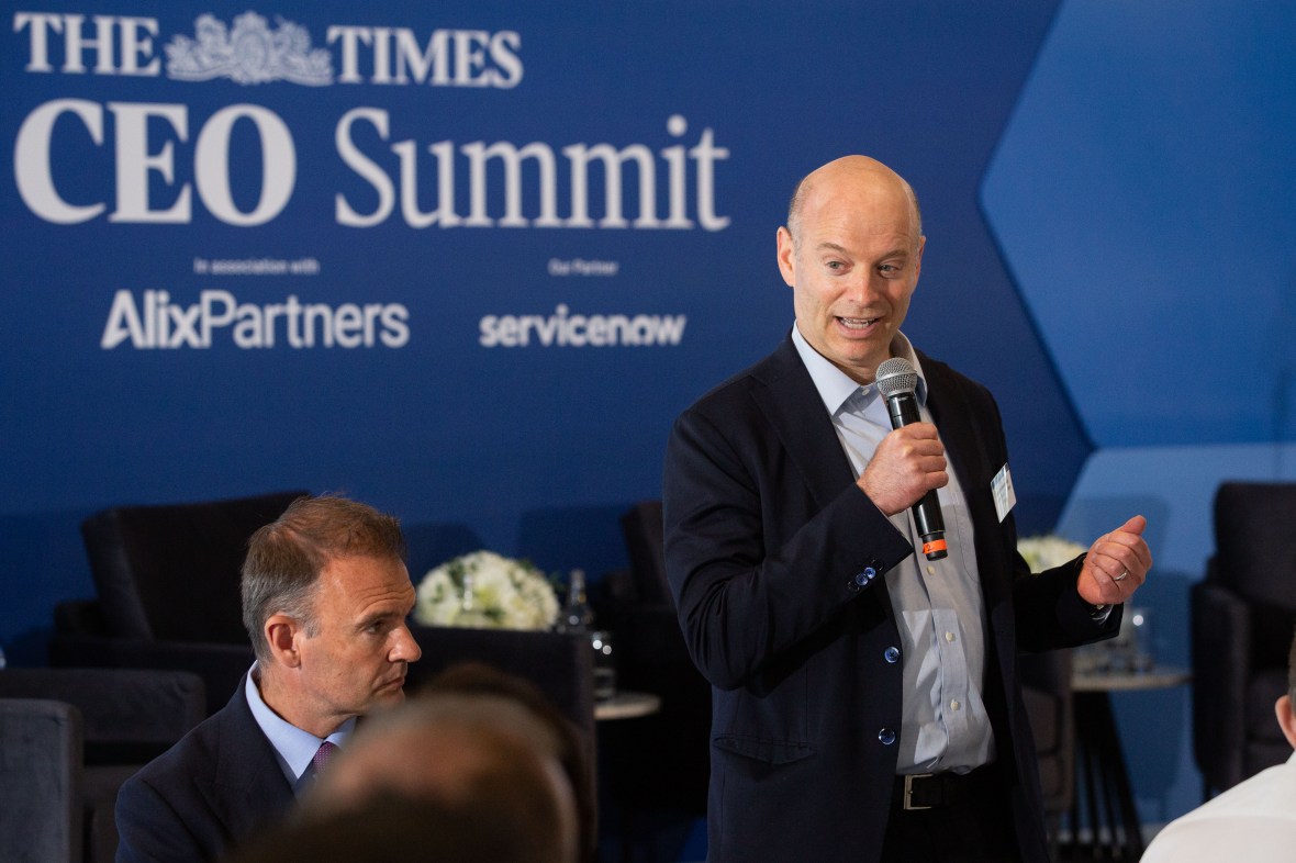 David Schwimmer speaking at The Times CEO Summit.