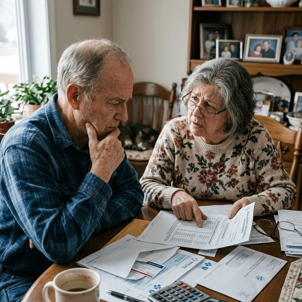 Retired couple worried reviewing Social Security statement
