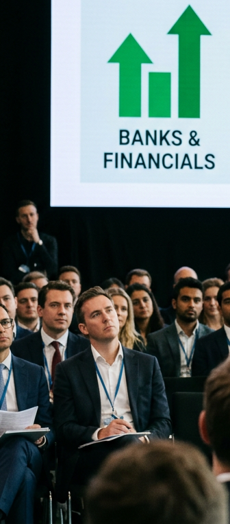 Manager presenting investment strategy favoring banks and energy over technology