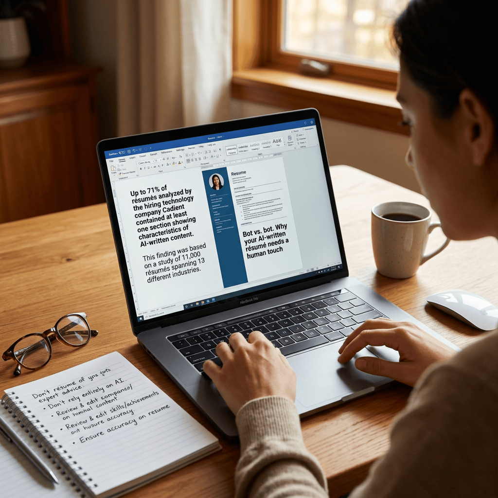 AI-written résumé reviewed by a human