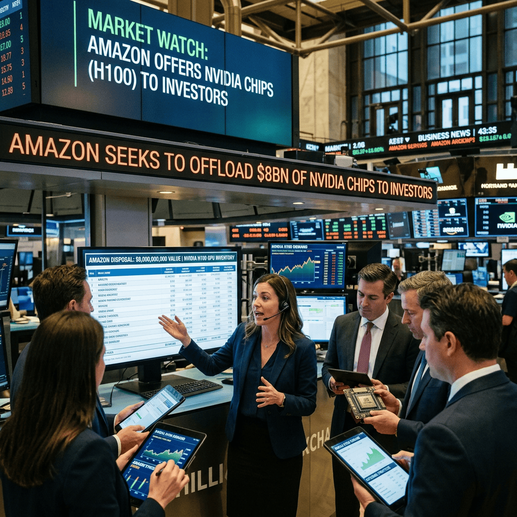 Market Watch: Amazon offers Nvidia chips (H100) to investors; Amazon seeks to offload $8BN of Nvidia chips to investors.